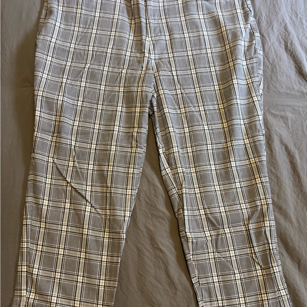 Ava & Viv Gray and Pink Trousers with Classic Plaid Design
